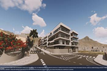 Olympic Residences: street view of the building – new build in Adeje, Tenerife