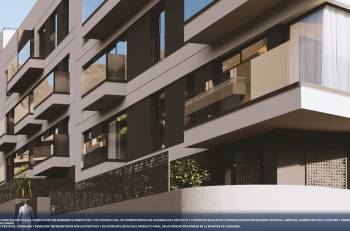 Olympic Residences: façade detail with terraces and glazing – new build in Adeje, Tenerife