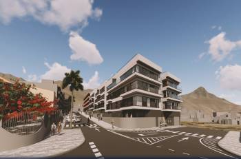 Olympic Residences: street view of the building – new build in Adeje, Tenerife