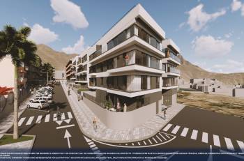 Olympic Residences: street view of the building – new build in Adeje, Tenerife