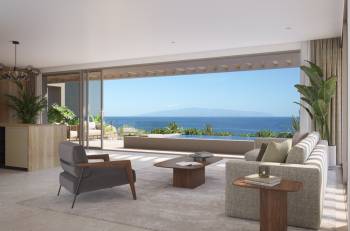 Living room with sea views at AMOENUS residence, Rokabella, South Tenerife