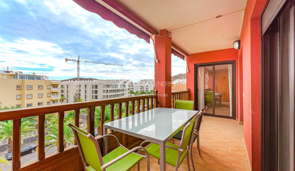 Terrace of modern 2-bedroom apartment at El Mocán, Palm-Mar, South Tenerife