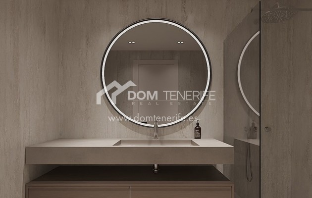 Olympic Residences 102: baño con doble lavabo – obra nueva en Adeje, Tenerife