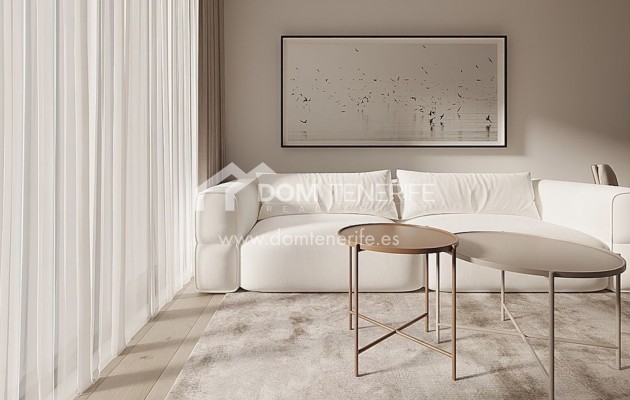 Olympic Residences 102: salón con sofá – obra nueva en Adeje, Tenerife