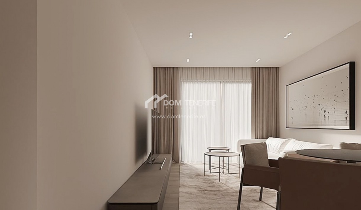 Olympic Residences 102: salón-comedor con terraza – obra nueva en Adeje, Tenerife