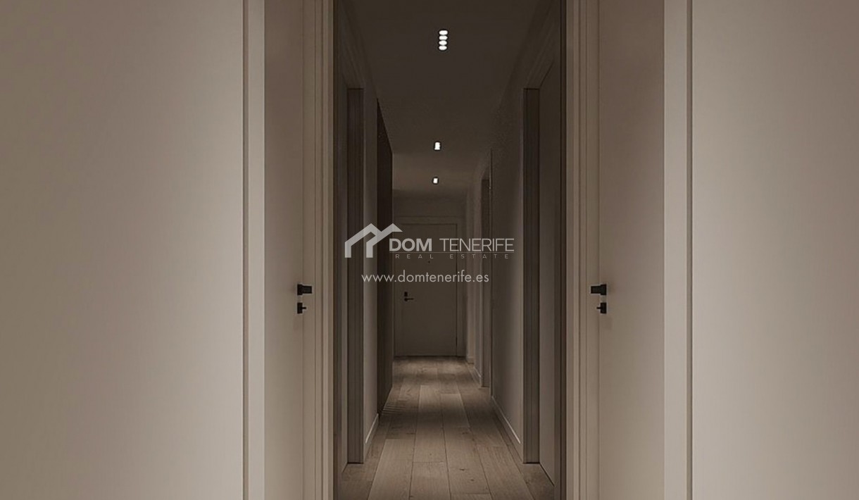 Olympic Residences 105: corridor to the bedrooms – new build in Adeje, Tenerife