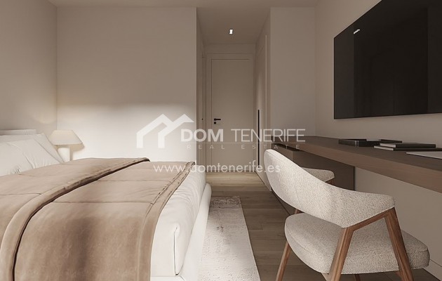 Olympic Residences 106: bedroom with desk area – new build in Adeje, Tenerife