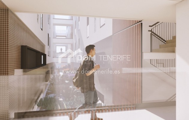 Olympic Residences 106: walkway to the homes – new build in Adeje, Tenerife