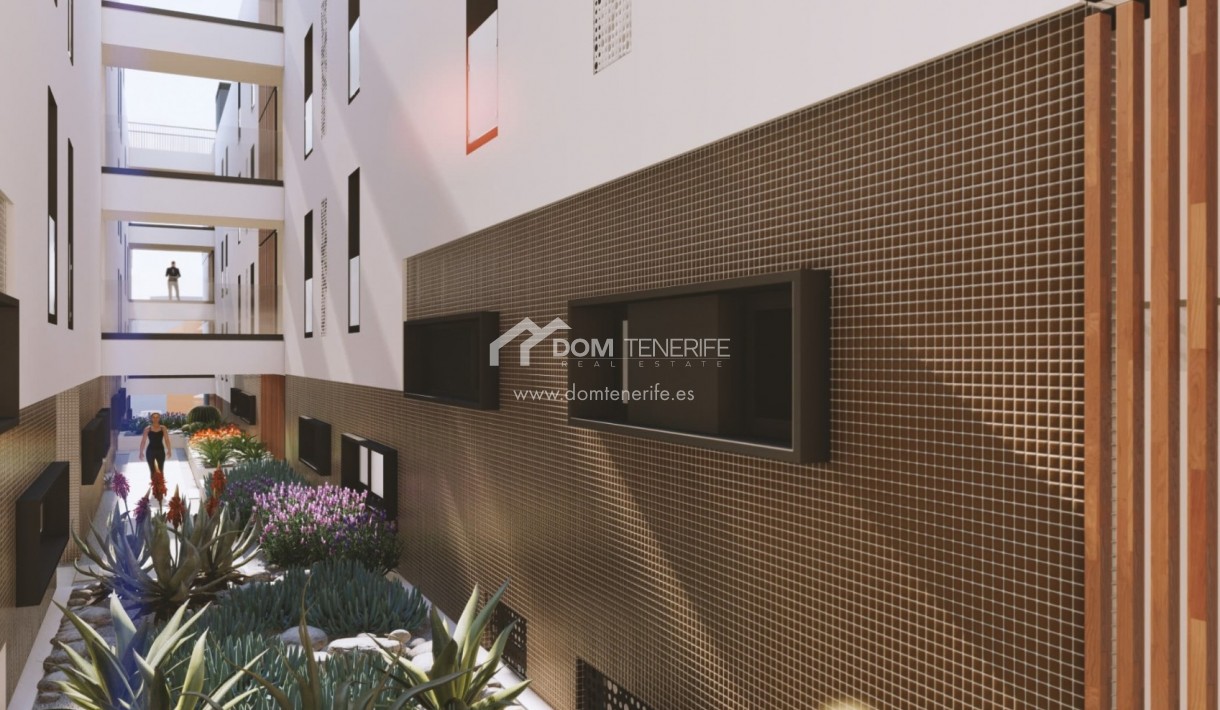 Olympic Residences 108: landscaped inner courtyard – new build in Adeje, Tenerife