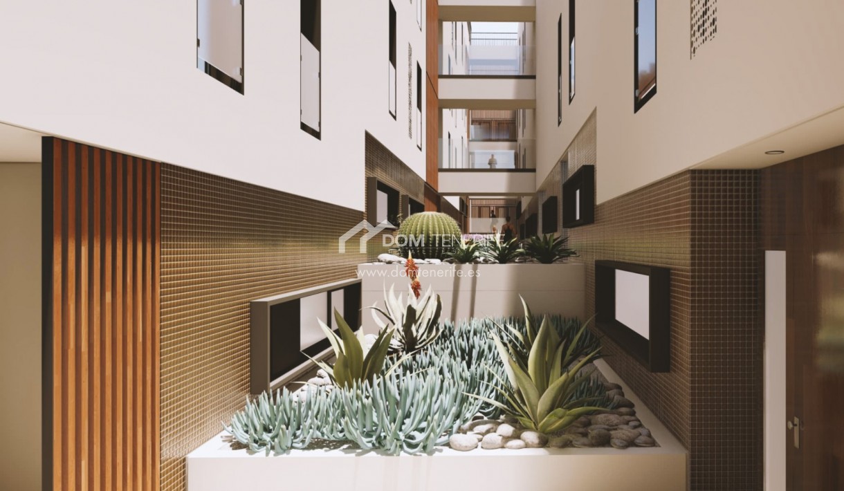Olympic Residences 211: vegetación del patio interior – obra nueva en Adeje, Tenerife