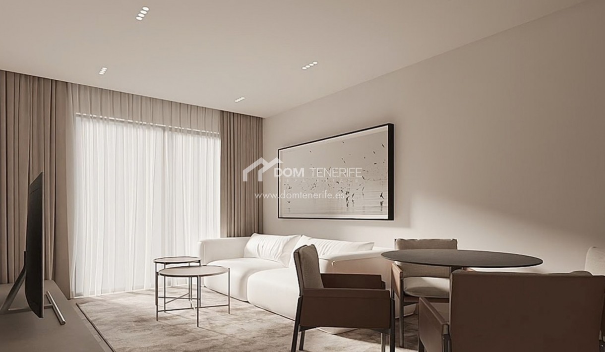 Olympic Residences 304: salón con televisión – obra nueva en Adeje, Tenerife